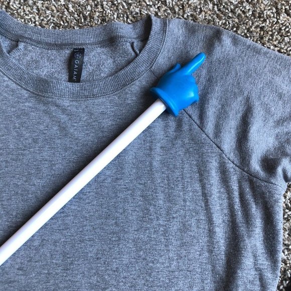 Gaiam Sweater Womens Medium Gray Pullover Long Sleeve Casual Zipper Lightweight - Picture 2 of 12